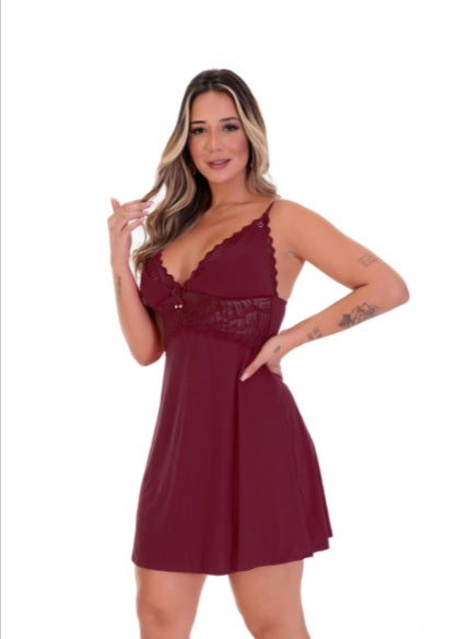 Nursing Nightdress Laura - Dark Red